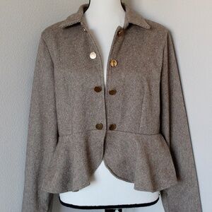 Elegant Tan Blazer with Gold Accents